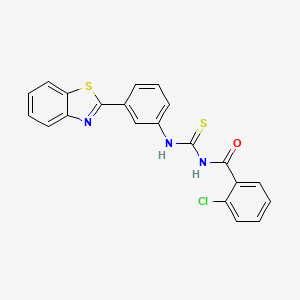 molecular formula C21H14ClN3OS2 B5104738 N-{[3-(1,3-benzothiazol-2-yl)phenyl]carbamothioyl}-2-chlorobenzamide 