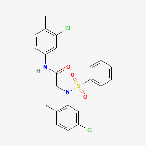 molecular formula C22H20Cl2N2O3S B5104772 N-(3-chloro-4-methylphenyl)-N~2~-(5-chloro-2-methylphenyl)-N~2~-(phenylsulfonyl)glycinamide 