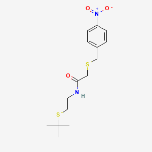 molecular formula C15H22N2O3S2 B5104779 N-[2-(tert-butylthio)ethyl]-2-[(4-nitrobenzyl)thio]acetamide 