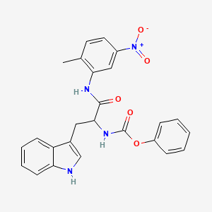 molecular formula C25H22N4O5 B5104936 phenyl N-[3-(1H-indol-3-yl)-1-(2-methyl-5-nitroanilino)-1-oxopropan-2-yl]carbamate 