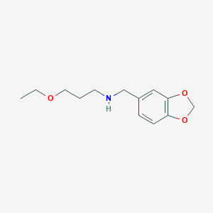 molecular formula C13H19NO3 B510519 Benzo[1,3]dioxol-5-ylmethyl-(3-ethoxy-propyl)-amine CAS No. 774551-36-9