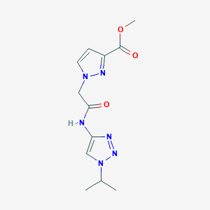 molecular formula C12H16N6O3 B5105190 Methyl 1-[2-oxo-2-[(1-propan-2-yltriazol-4-yl)amino]ethyl]pyrazole-3-carboxylate 