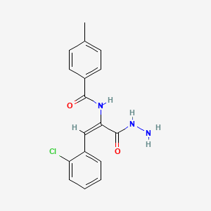 molecular formula C17H16ClN3O2 B5105224 N-[(E)-1-(2-chlorophenyl)-3-hydrazinyl-3-oxoprop-1-en-2-yl]-4-methylbenzamide 