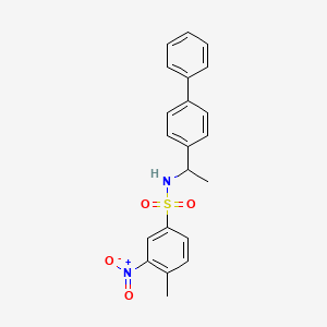 molecular formula C21H20N2O4S B5105303 N-(1-{[1,1'-BIPHENYL]-4-YL}ETHYL)-4-METHYL-3-NITROBENZENE-1-SULFONAMIDE 