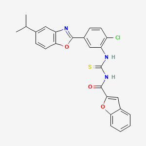 molecular formula C26H20ClN3O3S B5105319 N-({2-chloro-5-[5-(propan-2-yl)-1,3-benzoxazol-2-yl]phenyl}carbamothioyl)-1-benzofuran-2-carboxamide 