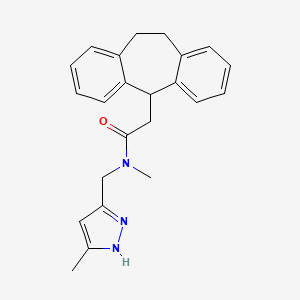 molecular formula C23H25N3O B5105337 N-methyl-N-[(5-methyl-1H-pyrazol-3-yl)methyl]-2-(2-tricyclo[9.4.0.03,8]pentadeca-1(15),3,5,7,11,13-hexaenyl)acetamide 