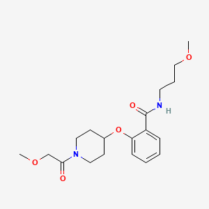 molecular formula C19H28N2O5 B5105352 2-{[1-(methoxyacetyl)-4-piperidinyl]oxy}-N-(3-methoxypropyl)benzamide 