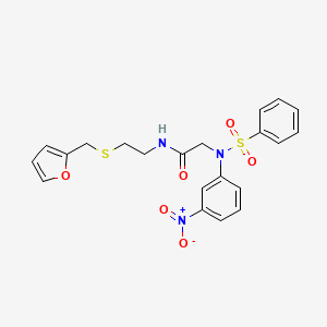 molecular formula C21H21N3O6S2 B5105377 N~1~-{2-[(2-furylmethyl)thio]ethyl}-N~2~-(3-nitrophenyl)-N~2~-(phenylsulfonyl)glycinamide 