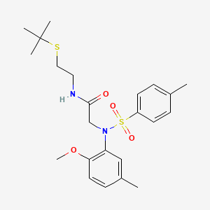 molecular formula C23H32N2O4S2 B5105454 N-[2-(tert-butylsulfanyl)ethyl]-N~2~-(2-methoxy-5-methylphenyl)-N~2~-[(4-methylphenyl)sulfonyl]glycinamide 