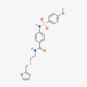 molecular formula C22H24N2O5S2 B5105625 N-{2-[(furan-2-ylmethyl)sulfanyl]ethyl}-4-(N-methyl-4-methoxybenzenesulfonamido)benzamide 