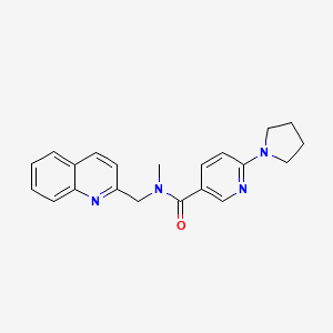 molecular formula C21H22N4O B5105927 N-methyl-6-pyrrolidin-1-yl-N-(quinolin-2-ylmethyl)pyridine-3-carboxamide 