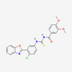 molecular formula C23H18ClN3O4S B5106250 N-{[3-(1,3-benzoxazol-2-yl)-4-chlorophenyl]carbamothioyl}-3,4-dimethoxybenzamide 