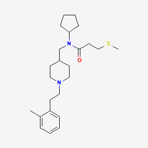 molecular formula C24H38N2OS B5106322 N-cyclopentyl-N-[[1-[2-(2-methylphenyl)ethyl]piperidin-4-yl]methyl]-3-methylsulfanylpropanamide 