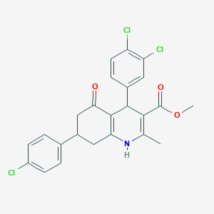 molecular formula C24H20Cl3NO3 B5106378 Methyl 7-(4-chlorophenyl)-4-(3,4-dichlorophenyl)-2-methyl-5-oxo-1,4,5,6,7,8-hexahydroquinoline-3-carboxylate 
