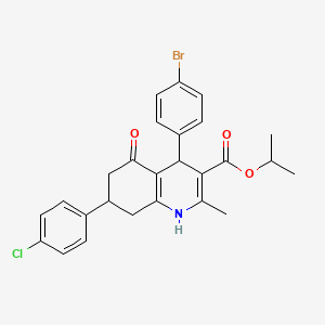 molecular formula C26H25BrClNO3 B5106461 propan-2-yl 4-(4-bromophenyl)-7-(4-chlorophenyl)-2-methyl-5-oxo-1,4,5,6,7,8-hexahydroquinoline-3-carboxylate 