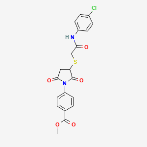 molecular formula C20H17ClN2O5S B5106469 METHYL 4-[3-({[(4-CHLOROPHENYL)CARBAMOYL]METHYL}SULFANYL)-2,5-DIOXOPYRROLIDIN-1-YL]BENZOATE 