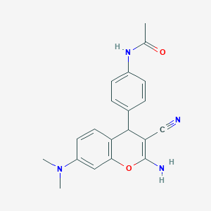 molecular formula C20H20N4O2 B5106582 N-[4-[2-amino-3-cyano-7-(dimethylamino)-4H-chromen-4-yl]phenyl]acetamide 