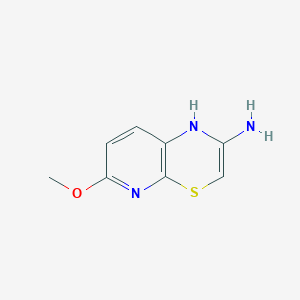 molecular formula C8H9N3OS B051066 6-Methoxy-1H-pyrido[2,3-b][1,4]thiazin-2-amine CAS No. 116966-34-8