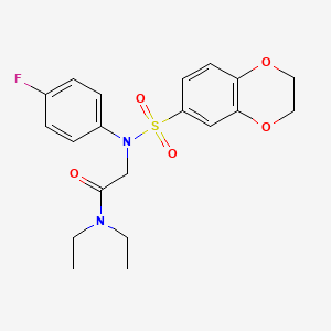 molecular formula C20H23FN2O5S B5106621 N~2~-(2,3-dihydro-1,4-benzodioxin-6-ylsulfonyl)-N~1~,N~1~-diethyl-N~2~-(4-fluorophenyl)glycinamide 