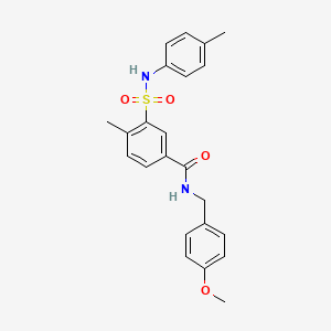 molecular formula C23H24N2O4S B5106762 N-[(4-methoxyphenyl)methyl]-4-methyl-3-[(4-methylphenyl)sulfamoyl]benzamide 