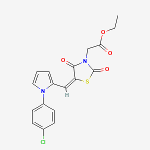 molecular formula C18H15ClN2O4S B5106833 ethyl [(5E)-5-{[1-(4-chlorophenyl)-1H-pyrrol-2-yl]methylidene}-2,4-dioxo-1,3-thiazolidin-3-yl]acetate 