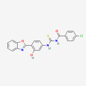 molecular formula C21H14ClN3O3S B5106863 N-{[4-(1,3-benzoxazol-2-yl)-3-hydroxyphenyl]carbamothioyl}-4-chlorobenzamide 