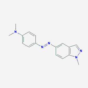 molecular formula C16H17N5 B051069 1-Methyl-5-(4-dimethylaminophenylazo)indazole CAS No. 122168-69-8
