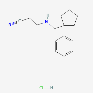 molecular formula C15H21ClN2 B5106909 3-{[(1-phenylcyclopentyl)methyl]amino}propanenitrile hydrochloride 