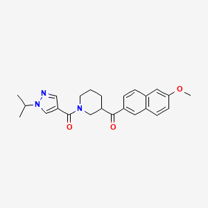 molecular formula C24H27N3O3 B5106991 (6-Methoxynaphthalen-2-yl)-[1-(1-propan-2-ylpyrazole-4-carbonyl)piperidin-3-yl]methanone 