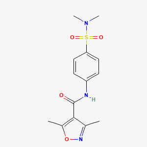 molecular formula C14H17N3O4S B5107087 N-[4-(DIMETHYLSULFAMOYL)PHENYL]-3,5-DIMETHYL-4-ISOXAZOLECARBOXAMIDE 