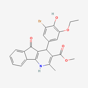 molecular formula C23H20BrNO5 B5107466 METHYL 4-(3-BROMO-5-ETHOXY-4-HYDROXYPHENYL)-2-METHYL-5-OXO-1H,4H,5H-INDENO[1,2-B]PYRIDINE-3-CARBOXYLATE 