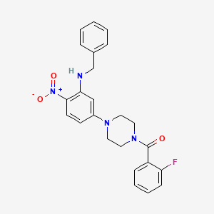 molecular formula C24H23FN4O3 B5107604 N-BENZYL-5-[4-(2-FLUOROBENZOYL)PIPERAZIN-1-YL]-2-NITROANILINE 