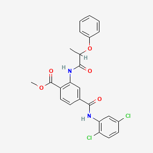 molecular formula C24H20Cl2N2O5 B5107616 Methyl 4-[(2,5-dichlorophenyl)carbamoyl]-2-(2-phenoxypropanoylamino)benzoate 