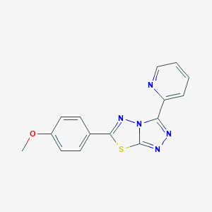 molecular formula C15H11N5OS B510768 methyl 4-[3-(2-pyridinyl)[1,2,4]triazolo[3,4-b][1,3,4]thiadiazol-6-yl]phenyl ether CAS No. 843624-20-4