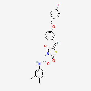 molecular formula C27H23FN2O4S B5107703 N-(3,4-dimethylphenyl)-2-[(5E)-5-{3-[(4-fluorobenzyl)oxy]benzylidene}-2,4-dioxo-1,3-thiazolidin-3-yl]acetamide 