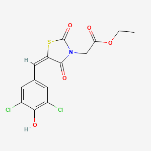 molecular formula C14H11Cl2NO5S B5107848 ethyl 2-[(5E)-5-[(3,5-dichloro-4-hydroxyphenyl)methylidene]-2,4-dioxo-1,3-thiazolidin-3-yl]acetate 