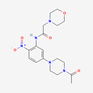 molecular formula C18H25N5O5 B5107957 N-[5-(4-acetylpiperazin-1-yl)-2-nitrophenyl]-2-(morpholin-4-yl)acetamide 