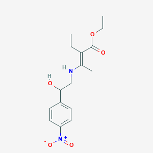 molecular formula C16H22N2O5 B5107966 ethyl (E)-2-ethyl-3-[[2-hydroxy-2-(4-nitrophenyl)ethyl]amino]but-2-enoate 