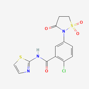 molecular formula C13H10ClN3O4S2 B5108027 2-chloro-N-(1,3-thiazol-2-yl)-5-(1,1,3-trioxo-1lambda6,2-thiazolidin-2-yl)benzamide 