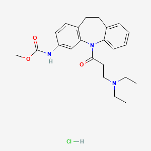 molecular formula C23H30ClN3O3 B5108058 methyl N-[11-[3-(diethylamino)propanoyl]-5,6-dihydrobenzo[b][1]benzazepin-2-yl]carbamate;hydrochloride 