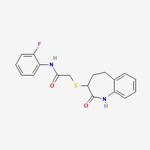 molecular formula C18H17FN2O2S B5108115 N-(2-fluorophenyl)-2-[(2-hydroxy-4,5-dihydro-3H-1-benzazepin-3-yl)sulfanyl]acetamide 