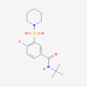 molecular formula C16H23FN2O3S B5108149 N-tert-butyl-4-fluoro-3-piperidin-1-ylsulfonylbenzamide 
