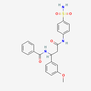 molecular formula C23H23N3O5S B5108151 N-{1-(3-methoxyphenyl)-3-oxo-3-[(4-sulfamoylphenyl)amino]propyl}benzamide 