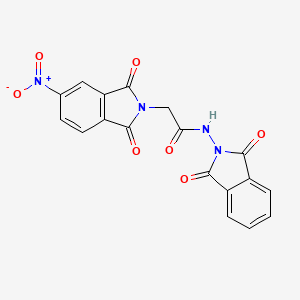 molecular formula C18H10N4O7 B5108317 N-(1,3-DIOXO-2,3-DIHYDRO-1H-ISOINDOL-2-YL)-2-(5-NITRO-1,3-DIOXO-2,3-DIHYDRO-1H-ISOINDOL-2-YL)ACETAMIDE 