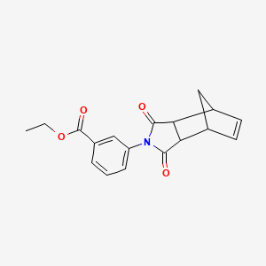 molecular formula C18H17NO4 B5108340 ethyl 3-(1,3-dioxo-1,3,3a,4,7,7a-hexahydro-2H-4,7-methanoisoindol-2-yl)benzoate 