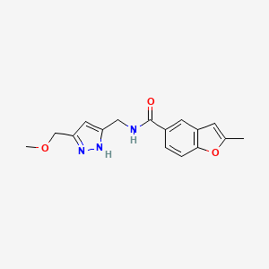 molecular formula C16H17N3O3 B5108557 N-[[3-(methoxymethyl)-1H-pyrazol-5-yl]methyl]-2-methyl-1-benzofuran-5-carboxamide 