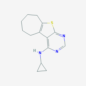 molecular formula C14H17N3S B510858 N-cyclopropyl-8-thia-4,6-diazatricyclo[7.5.0.0^{2,7}]tetradeca-1(9),2,4,6-tetraen-3-amine CAS No. 847786-13-4
