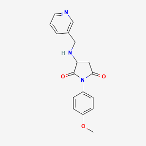 molecular formula C17H17N3O3 B5108796 1-(4-METHOXYPHENYL)-3-{[(PYRIDIN-3-YL)METHYL]AMINO}PYRROLIDINE-2,5-DIONE 