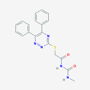 molecular formula C19H17N5O2S B510890 N-{[(5,6-diphenyl-1,2,4-triazin-3-yl)sulfanyl]acetyl}-N'-methylurea CAS No. 801264-08-4