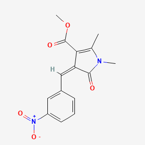 molecular formula C15H14N2O5 B5108945 methyl (4Z)-1,2-dimethyl-4-(3-nitrobenzylidene)-5-oxo-4,5-dihydro-1H-pyrrole-3-carboxylate 